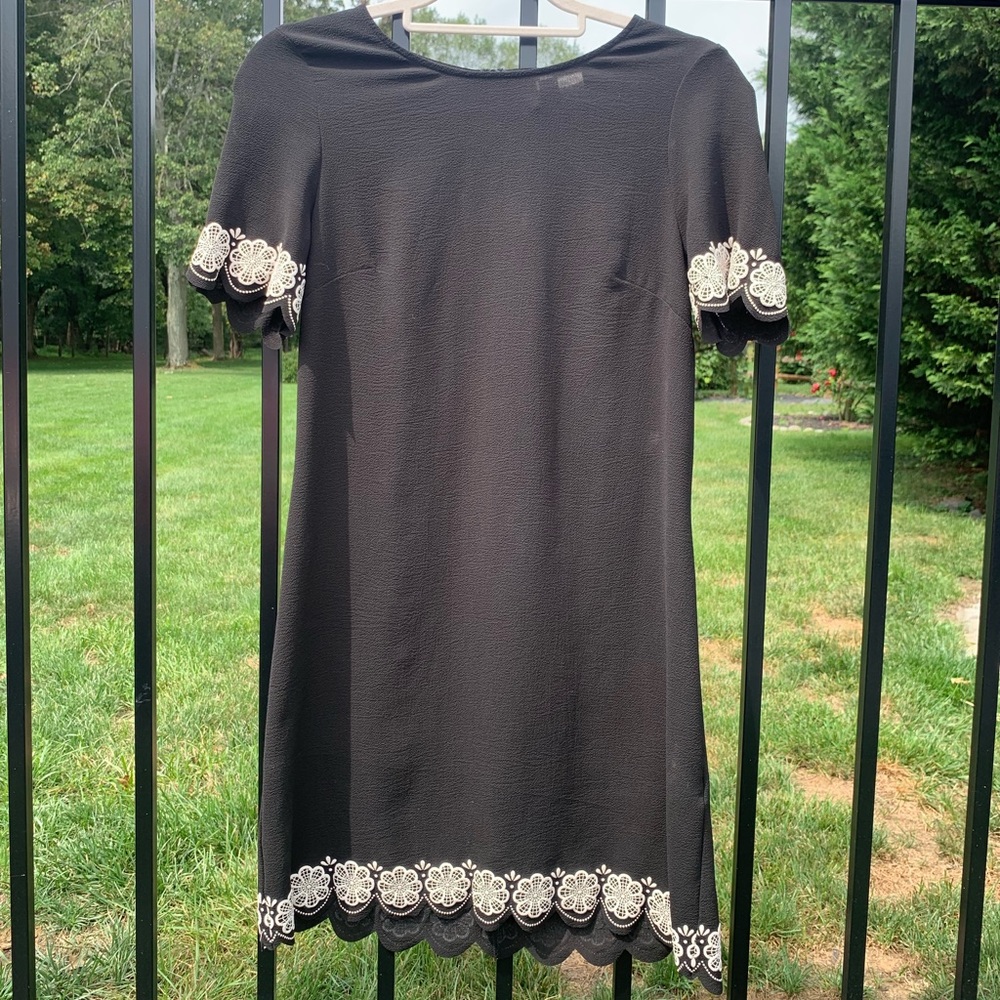 Shift Dress w/ Floral Detailing